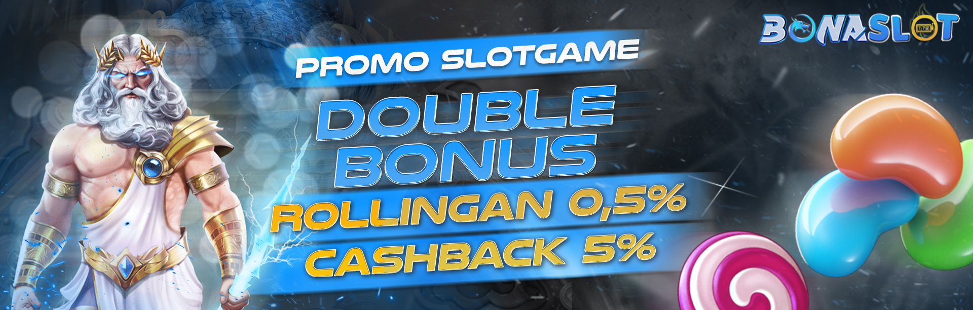  DOUBLE BONUS ROLLINGAN SLOT GAMES 0.5% + CASHBACK 5%